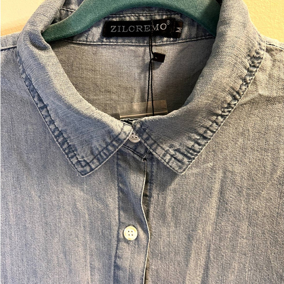 Zilcremo, Chambay Blue Shirt Dress, Mini, Soft Cotton, M - Picture 12 of 16